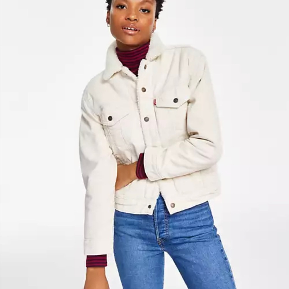 ❌SOLD❌ Levi’s | Ex-Boyfriend Cotton Faux-Sherpa-Lined Trucker Jacket